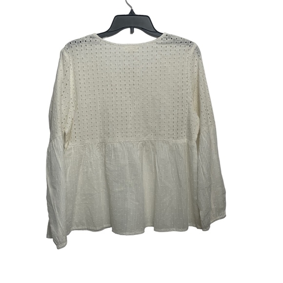 World Market S/M White NEW BabyDoll Blouse 100% Cotton Small / Medium - Picture 6 of 6